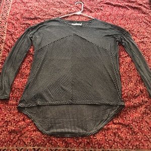 Madewell high low striped long sleeve shirt size s